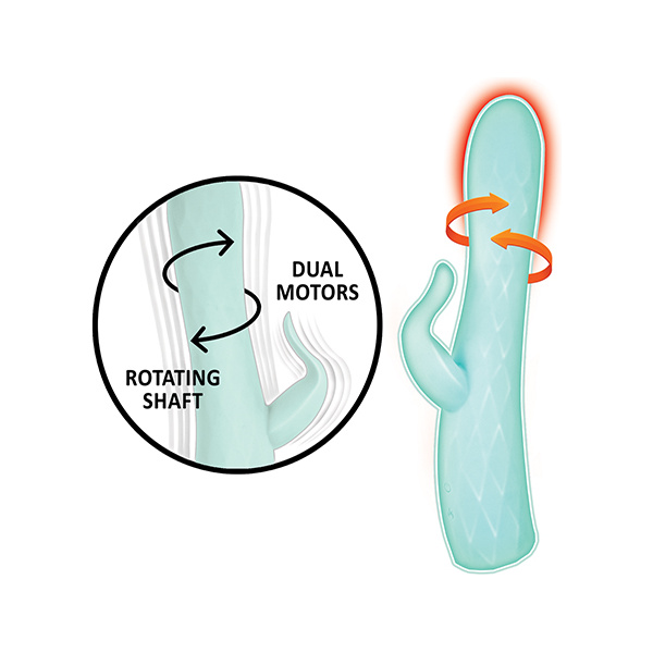 Goddess Heat-up & Rotating Vibrator - Aqua - Image 4