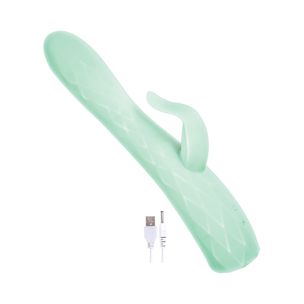 Goddess Heat-up & Rotating Vibrator - Aqua - Image 2