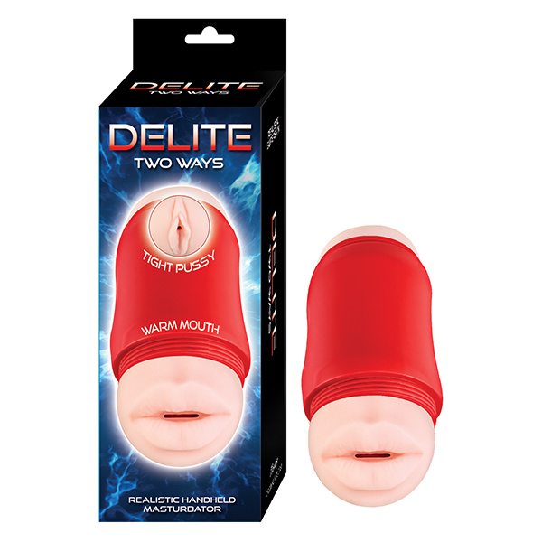 Delite Two Ways Mouth & Vagina Masturbator - White