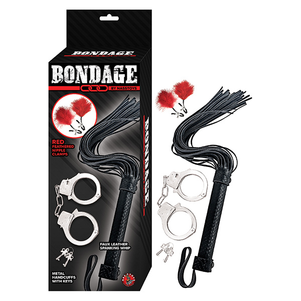 Bondage by Nasstoys Whip & Cuff Set