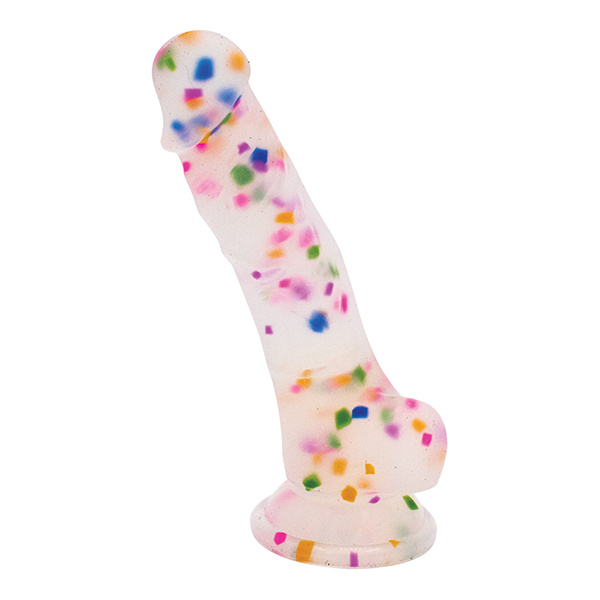 Natalie's Toy Box Cock-A-Palooza Confetti Silicone Suction Dildo