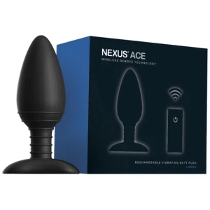 Nexus Ace Remote Control Butt Plug Large - Black