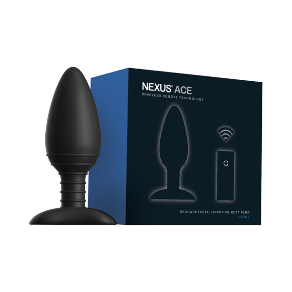 Nexus Ace Remote Control Butt Plug Large - Black