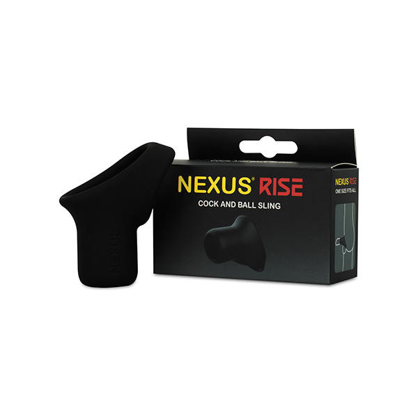 Nexus Rise Liquid Silicone Cock & Ball Sling - Black