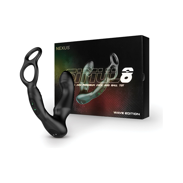 Nexus Simul8 Wave Dual Cock Ring Prostate Massage - Black