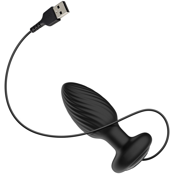 Nexus Tornado Rotating & Vibrating Medium Butt Plug w-Remote - Black - Image 4