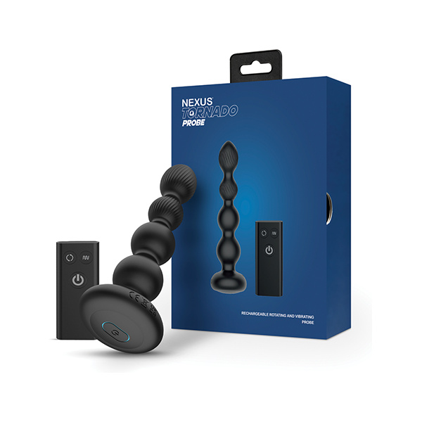 Nexus Tornado Probe Rotating & Vibrating Butt Plug - Black
