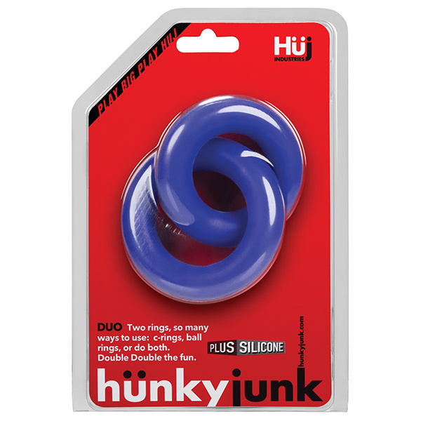 Hunky Junk Duo Linked Cock & Ball Rings - Cobalt - Image 4