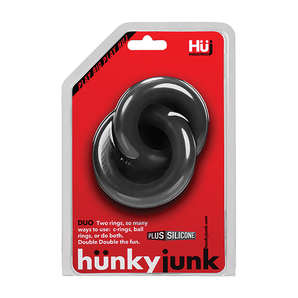 Hunky Junk Duo Linked Cock & Ball Rings - Tar - Image 2