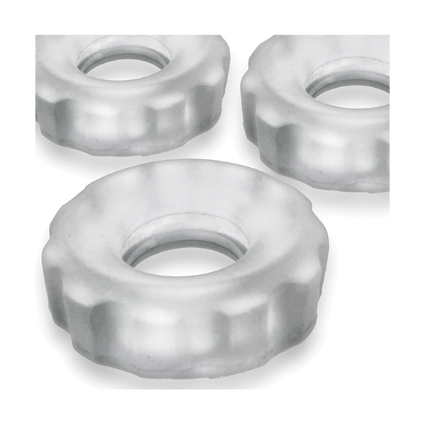 Hunky Junk Super Huj 3 Pack Cockrings - Ice - Image 3