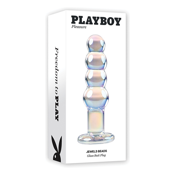 Playboy Pleasure Jewels Beads Anal Plug - Clear