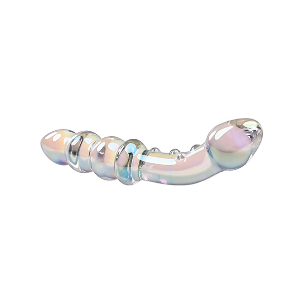 Playboy Pleasure Jewels Double Glass Dildo w-Anal Beads - Clear - Image 5