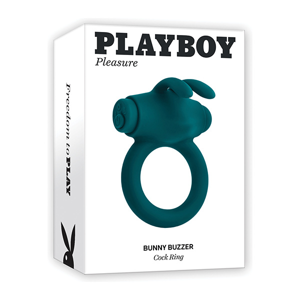 Playboy Pleasure Bunny Buzzer Cock Ring - Deep Teal