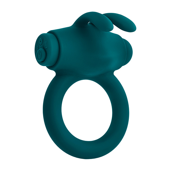 Playboy Pleasure Bunny Buzzer Cock Ring - Deep Teal - Image 2