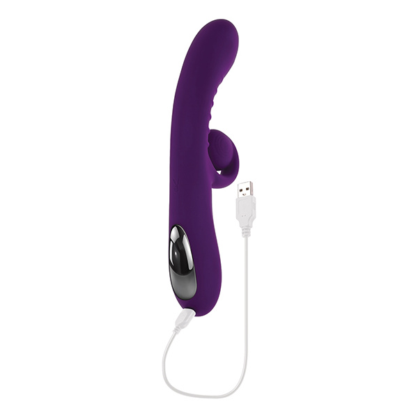 Playboy Pleasure Curlicue Rabbit Vibrator - Acai - Image 3