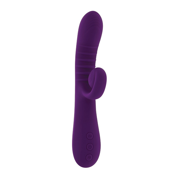 Playboy Pleasure Curlicue Rabbit Vibrator - Acai - Image 2