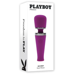 Playboy Pleasure Mic Drop Petite Wand Vibrator - Fuschia