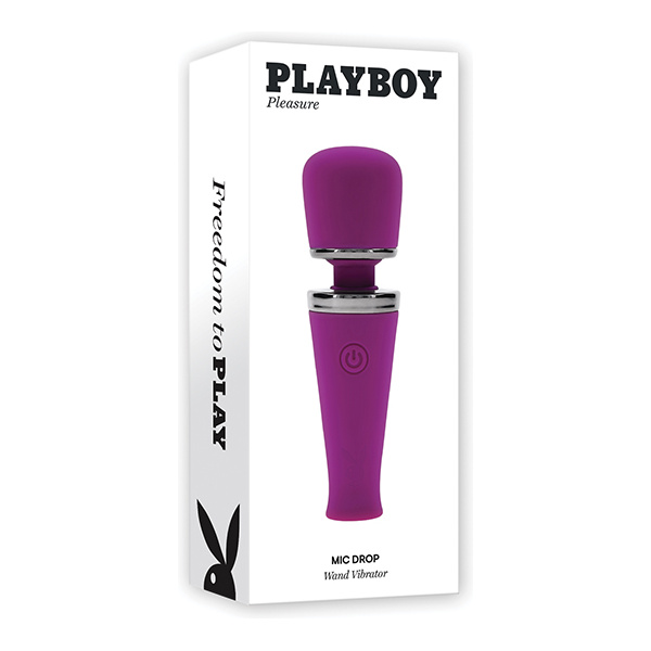 Playboy Pleasure Mic Drop Petite Wand Vibrator - Fuschia