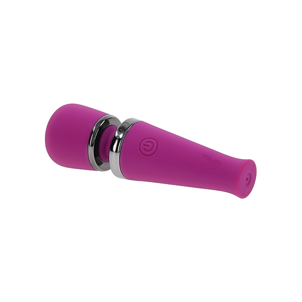 Playboy Pleasure Mic Drop Petite Wand Vibrator - Fuschia - Image 2