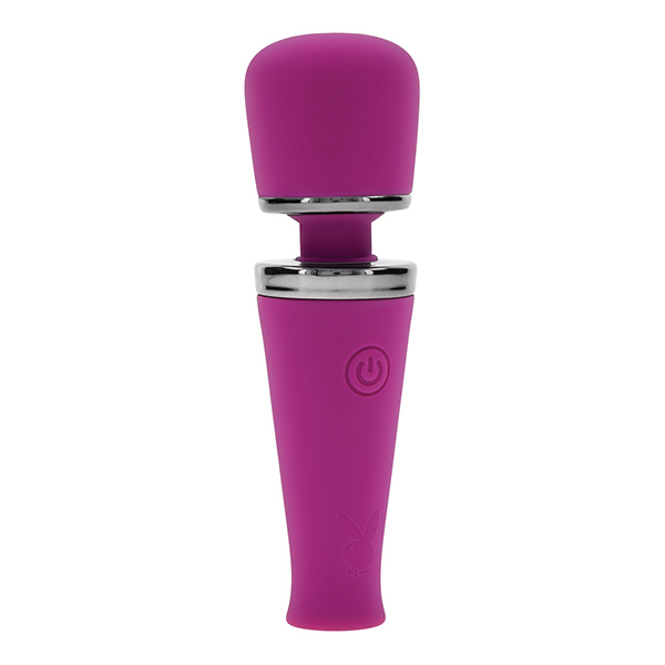 Playboy Pleasure Mic Drop Petite Wand Vibrator - Fuschia - Image 6