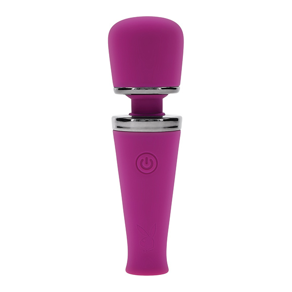 Playboy Pleasure Mic Drop Petite Wand Vibrator - Fuschia - Image 5