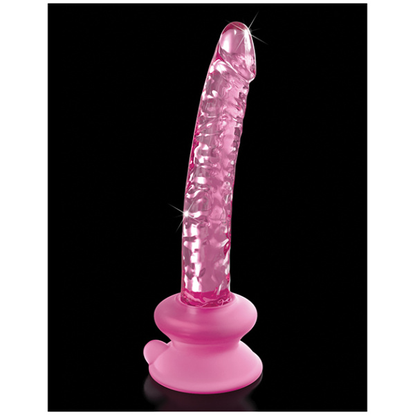 Icicles No. 86 Hand Blown Glass Massager w-Suction Cup - Pink - Image 4