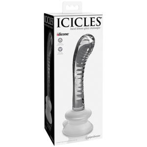 Icicles No. 88 Hand Blown Glass G-Spot Massager w-Suction Cup -  Clear