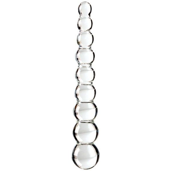 Icicles No. 2 Hand Blown Glass Massager - Clear Rippled - Image 2