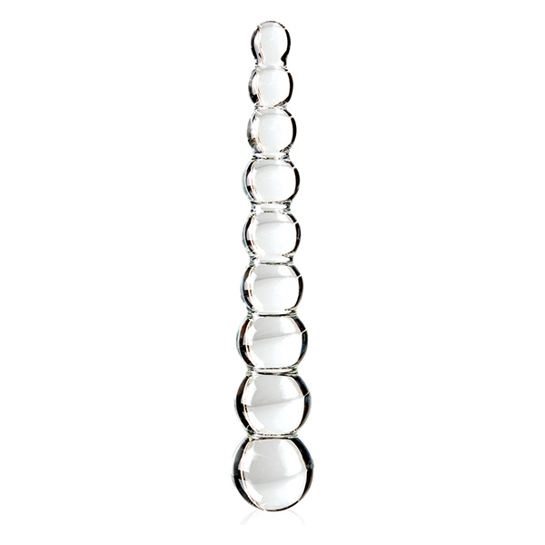 Icicles No. 2 Hand Blown Glass Massager - Clear Rippled - Image 4