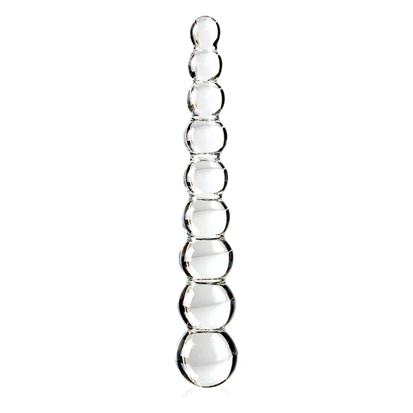 Icicles No. 2 Hand Blown Glass Massager - Clear Rippled - Image 4