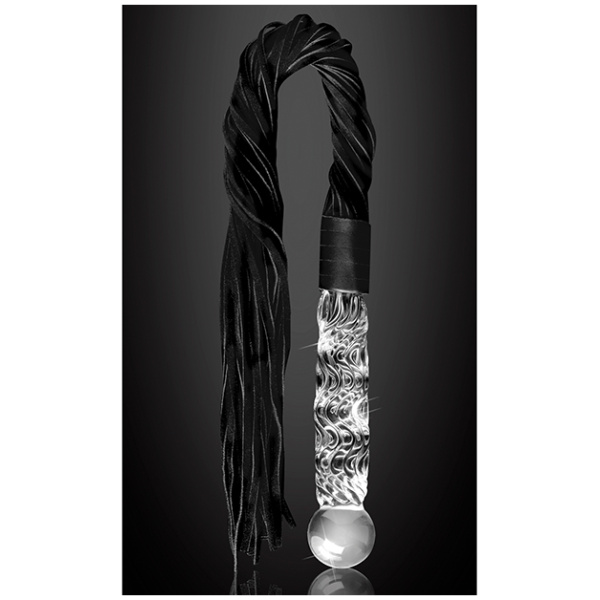 Icicles No. 38 Hand Blown Glass Handled Whip - Clear - Image 4