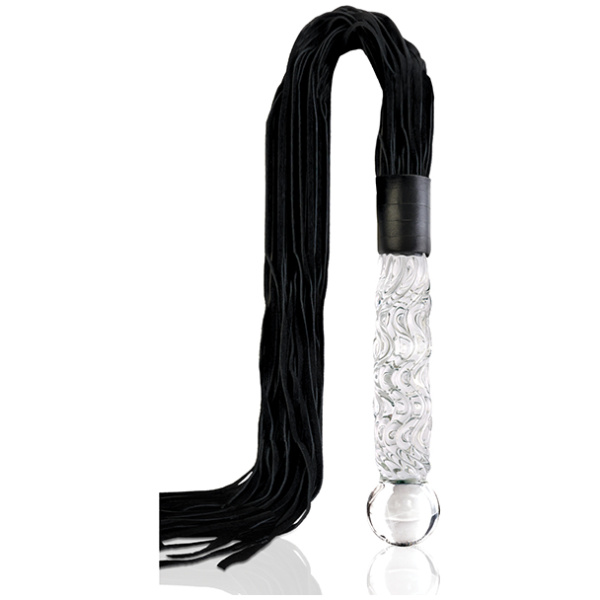 Icicles No. 38 Hand Blown Glass Handled Whip - Clear - Image 5