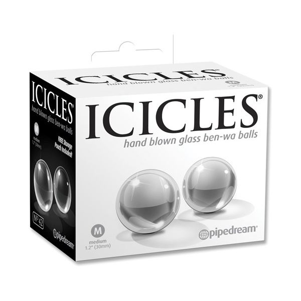 Icicles No. 41 Hand Blown Glass Ben Wa Balls - Clear