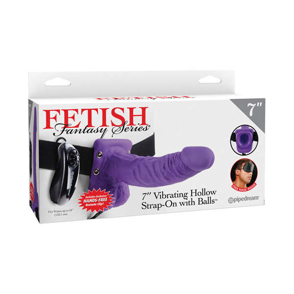 "Fetish Fantasy Series 7"" Vibrating Hollow Strap On W/balls"