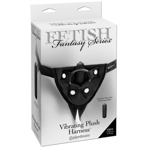 Fetish Fantasy Series Vibrating Plush Harness - Black