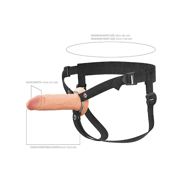 Fantasy X-tensions Elite 6" Silicone Hollow Strap-on w-Harness - Light - Image 2