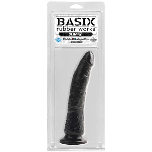 Basix Rubber Works Slim 7" w-Suction Cup - Black