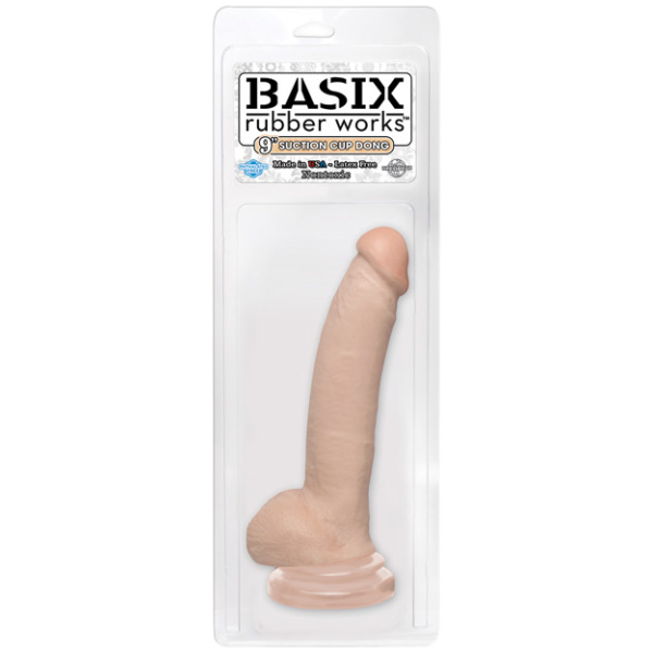 Basix Rubber Works 9" Suction Cup Dong - Flesh