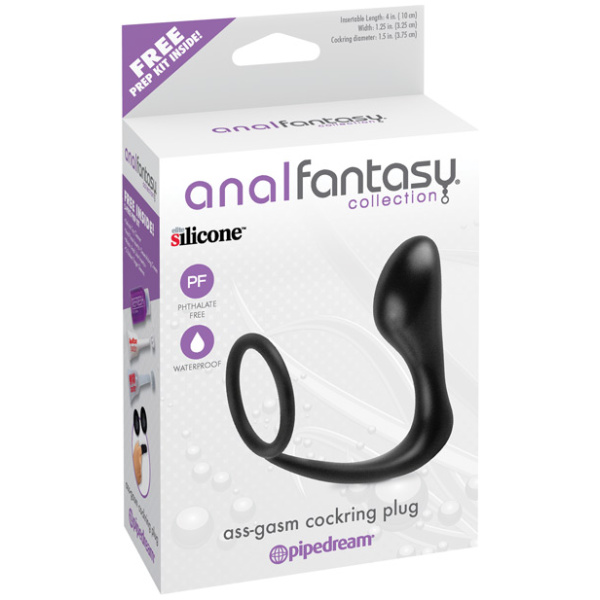 Anal Fantasy Collection Ass Gasm Cockring Plug - Black