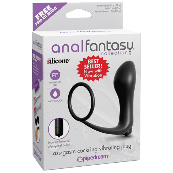 Anal Fantasy Collection Ass Gasm Vibrating Plug w-Cockring