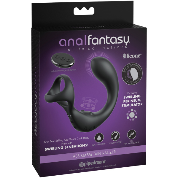 Anal Fantasy Elite Ass-Gasm Taint-Alizer P-Spot Vibrator - Black