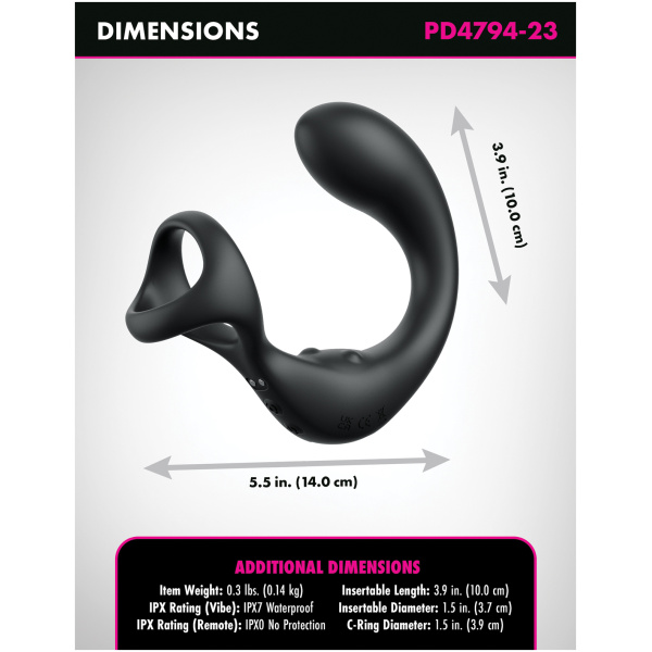 Anal Fantasy Elite Ass-Gasm Taint-Alizer P-Spot Vibrator - Black - Image 3