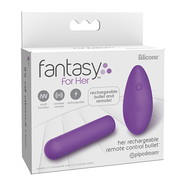 Fantasy for Her Rechargeable Remote Control Bullet - Purple