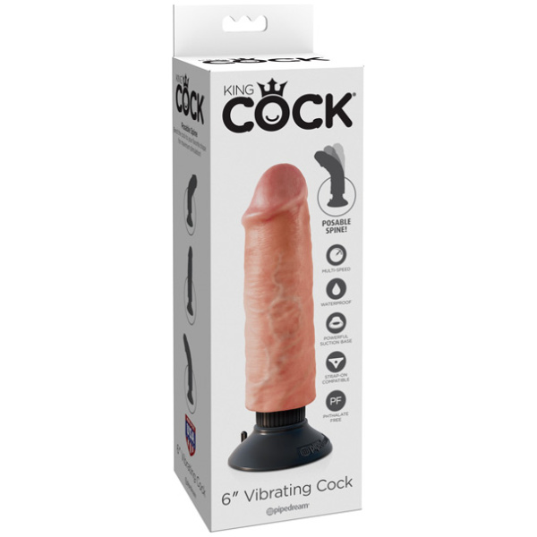 "King Cock 6"" Vibrating Cock"