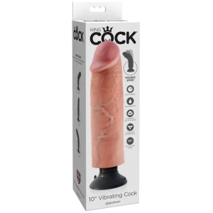 King Cock 10" Vibrating Cock - Flesh