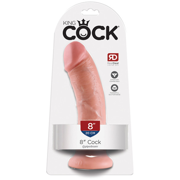 King Cock Realistic Suction Cup 8" Dong - Flesh