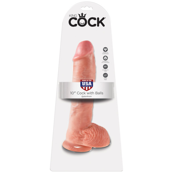 "King Cock 10"" Cock W/balls"