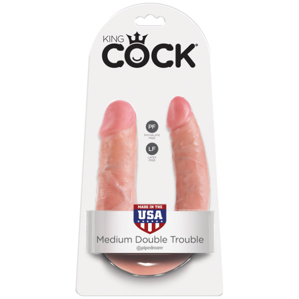 King Cock Medium Double Trouble - Flesh