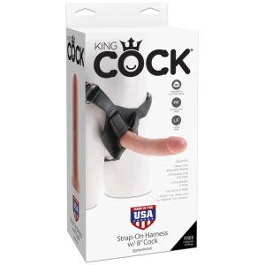 "King Cock Strap On Harness W/8"" Cock"