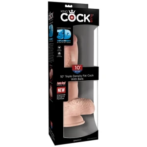 King Cock Plus 10" Triple Density Fat Cock w-Balls